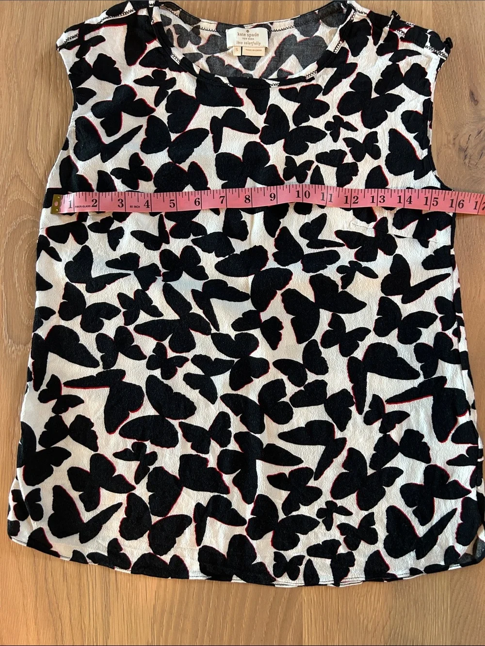 kate spade Butterfly Print Sleeveless Tank in Black and White